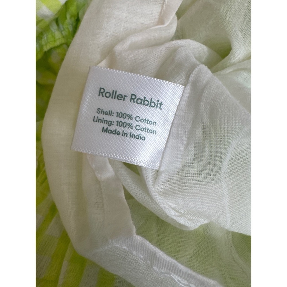 Roller Rabbit Remi Gingham Pippa Dress Size XL Lime Green - Picture 5 of 5